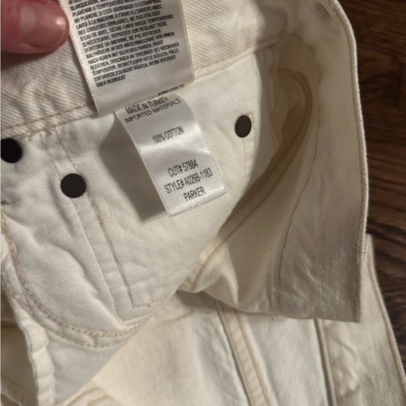 Agolde White Jean Parker Vintage Denim Cutoff Fringe Shorts Size 27 - Picture 10 of 11